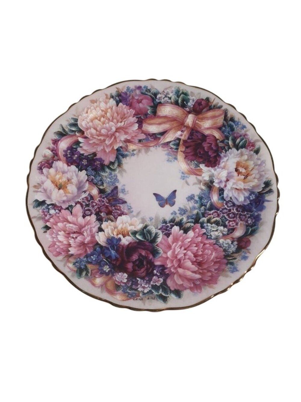 Circle Of Love By Lena Liu Floral Greetings Collectible Plate 7.5 Inch Diameter